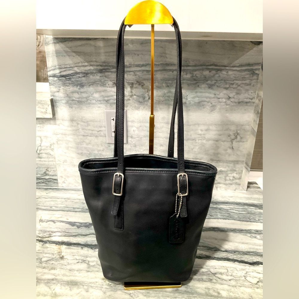 Coach Vintage Legacy Black Leather Tote - Picture 1 of 12